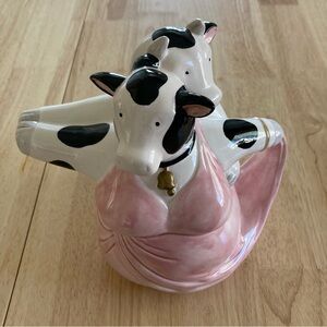 Applause, Inc. Pink and White Dancing Cow Teapot Pitcher